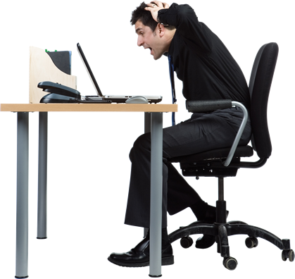 Man Sitting At Desk PNG - 169935