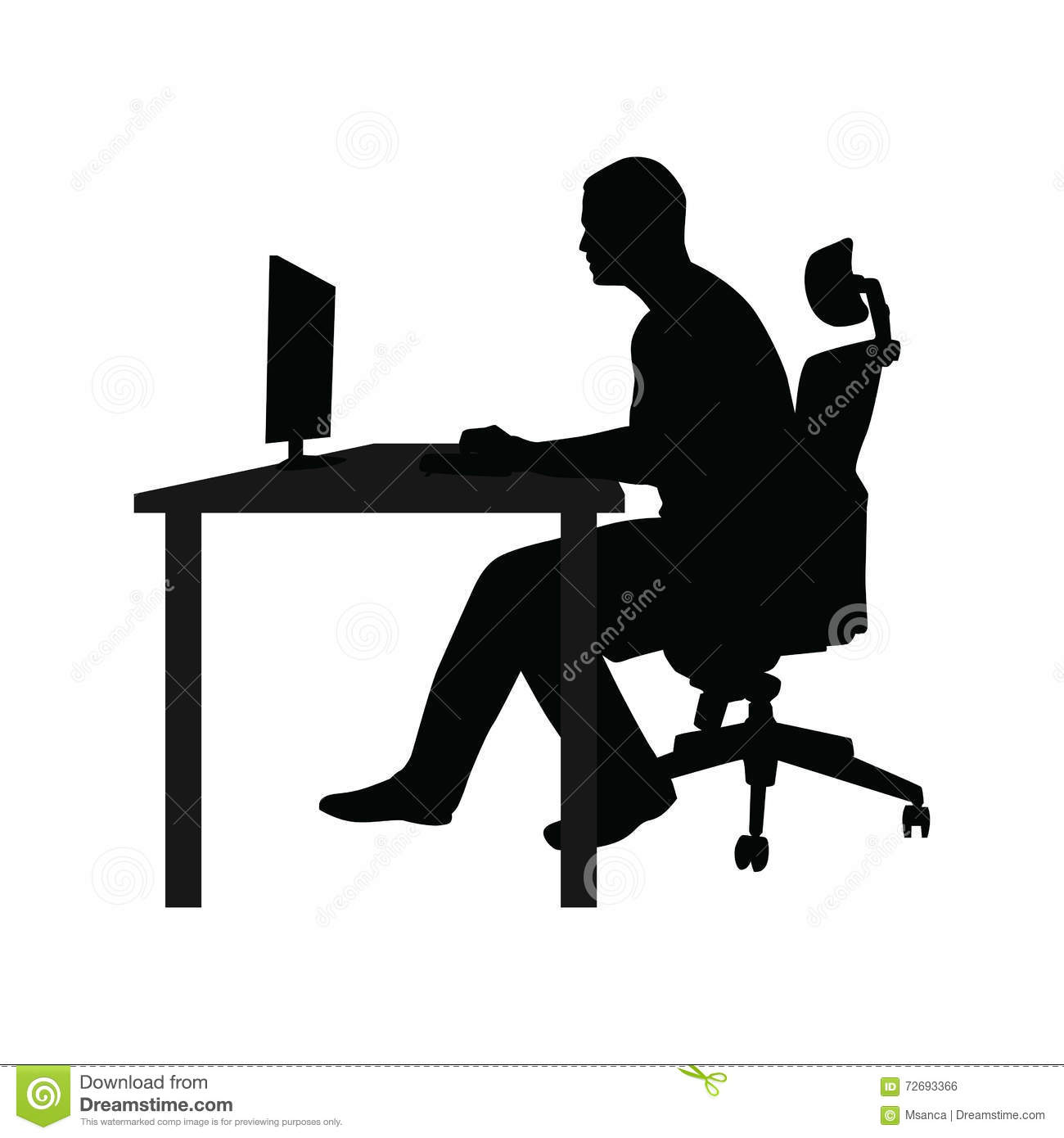 Man Sitting At Desk PNG - 169945