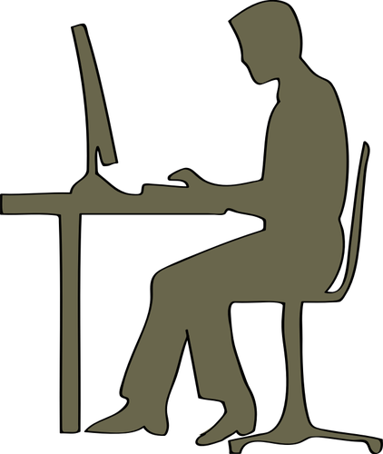 Man Sitting At Desk PNG - 169937