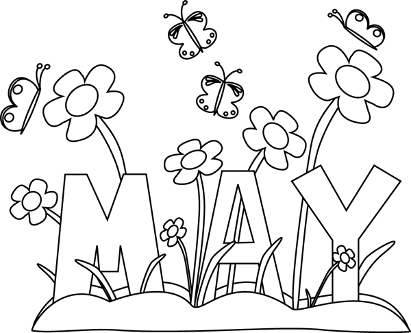 May PNG Black And White - 44034