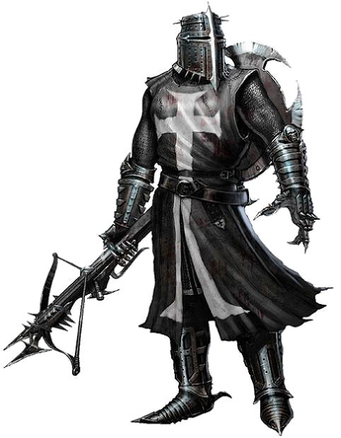 Medieval Dark Knight in armor