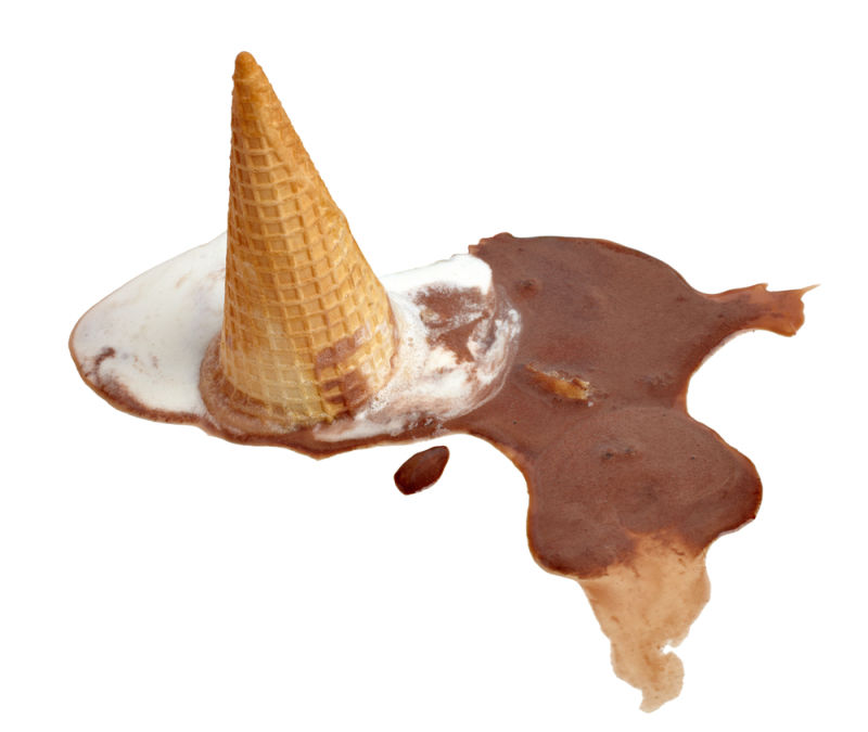 Melted Ice Cream Cone Spill F