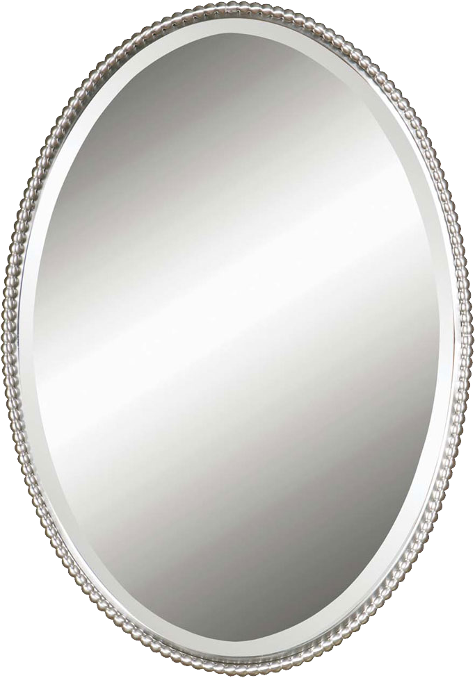 Mirror Wall Light Silver Oval