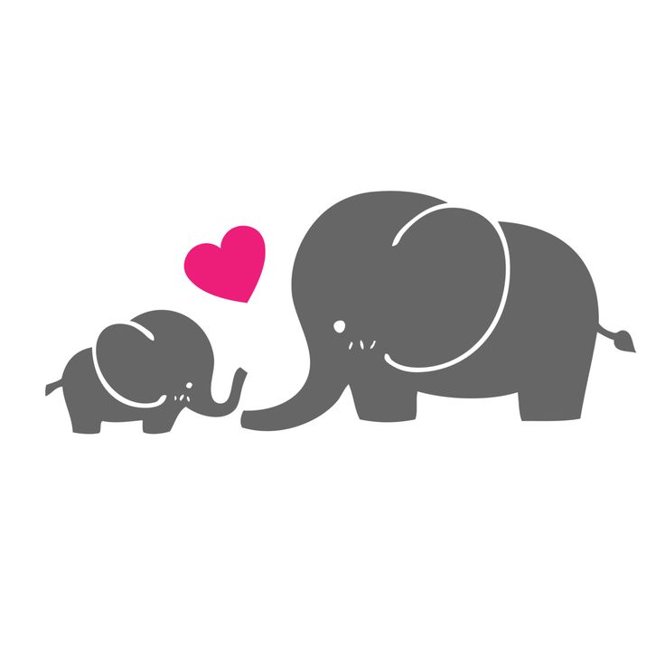 Mom And Baby Elephant PNG - 161143