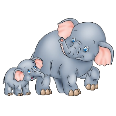Mom And Baby Elephant PNG - 161149