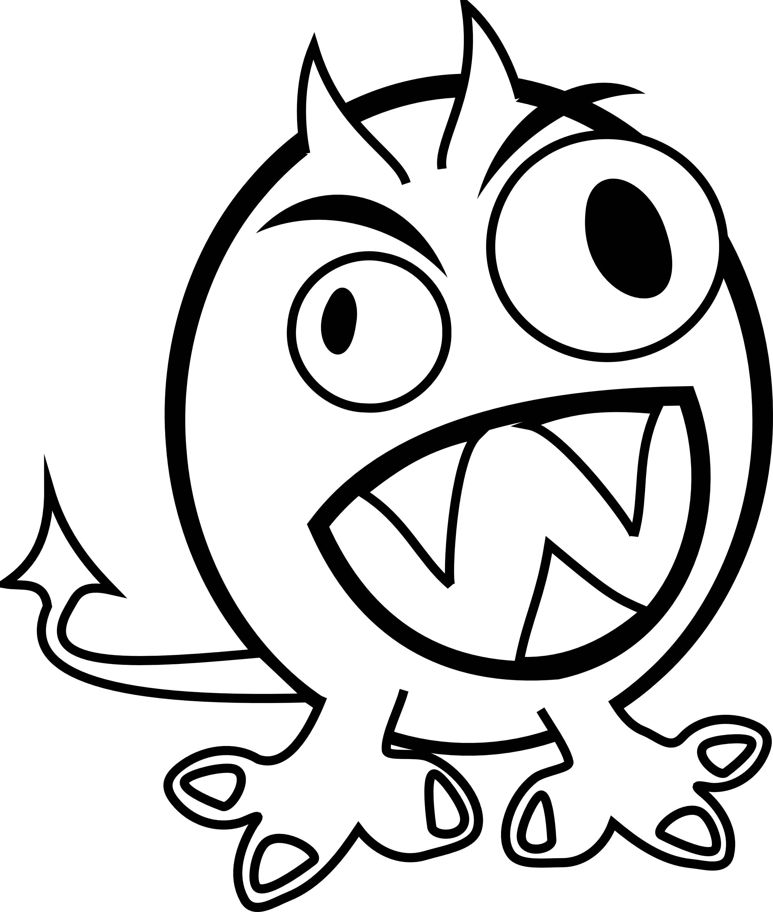 Monster Inc PNG Black And White - 52568