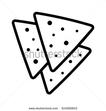 Nachos PNG Black And White - 78859