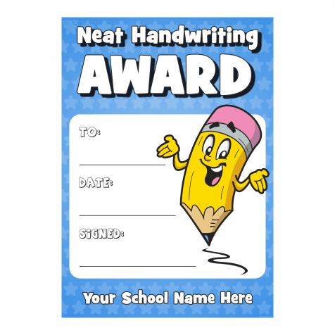 Neat Handwriting Award Certif