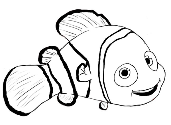 Nemo Fish PNG Black And White - 154357