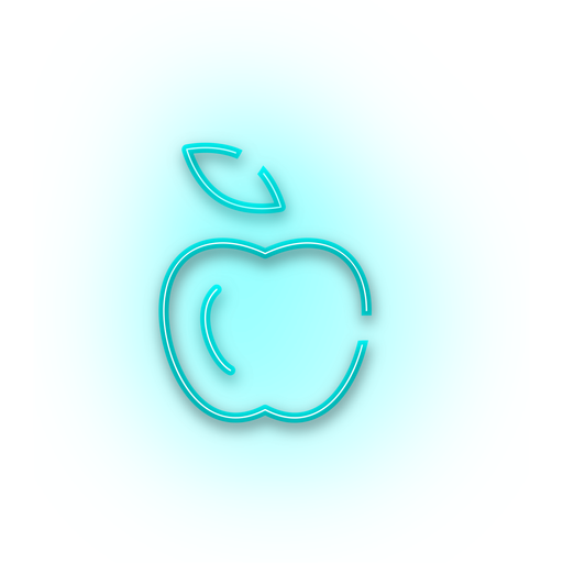 Neon blue apple icon png