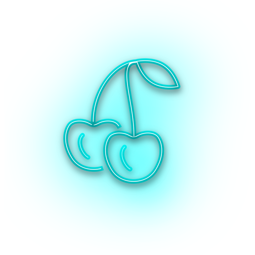 Neon blue cheery icon png