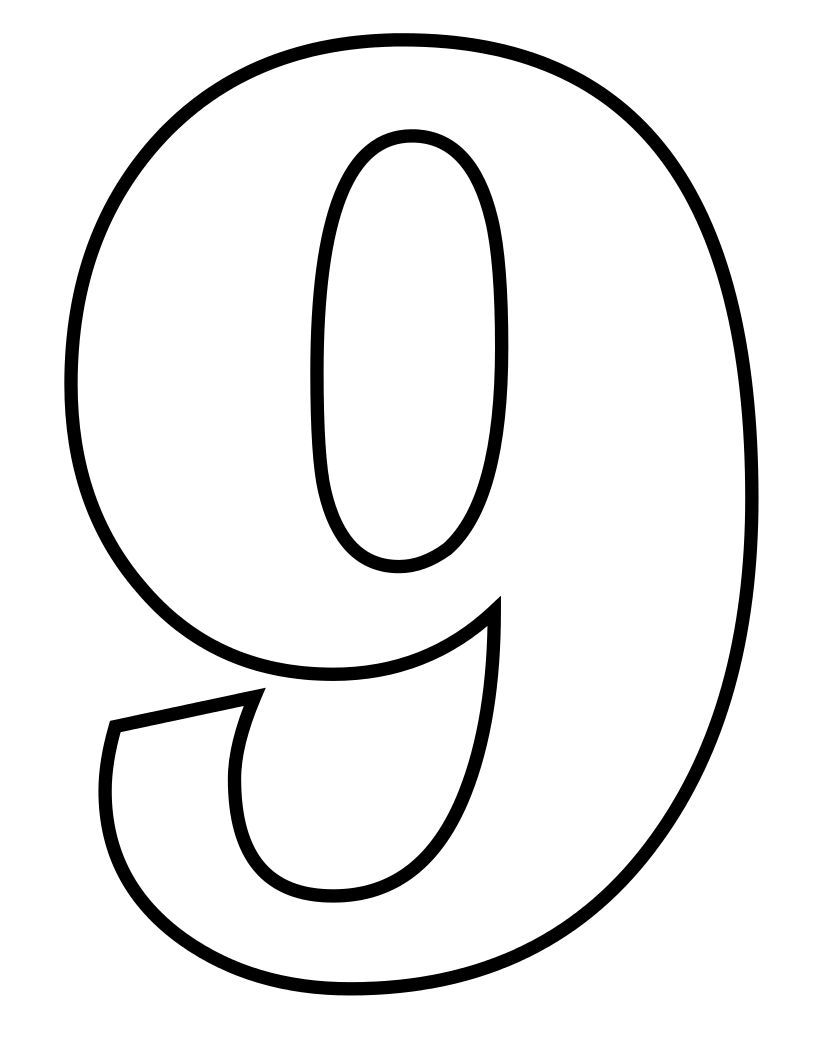 Number Nine Clipart Black And