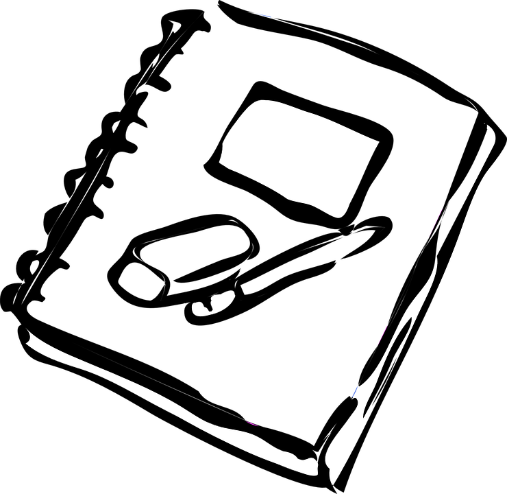 Note Book PNG Black And White - 160790