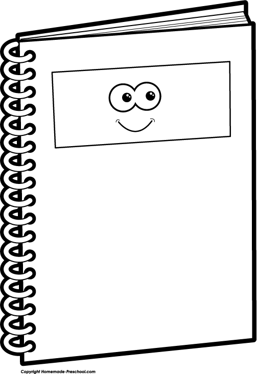 notebook clipart black and wh