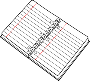 notebook clipart black and wh