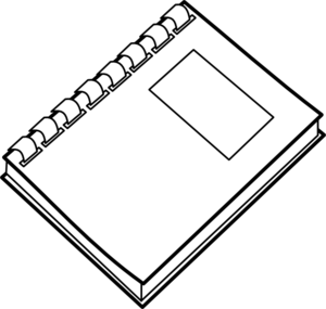 white blank spiral notebook, 