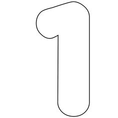 Number One PNG Black And White - 77666