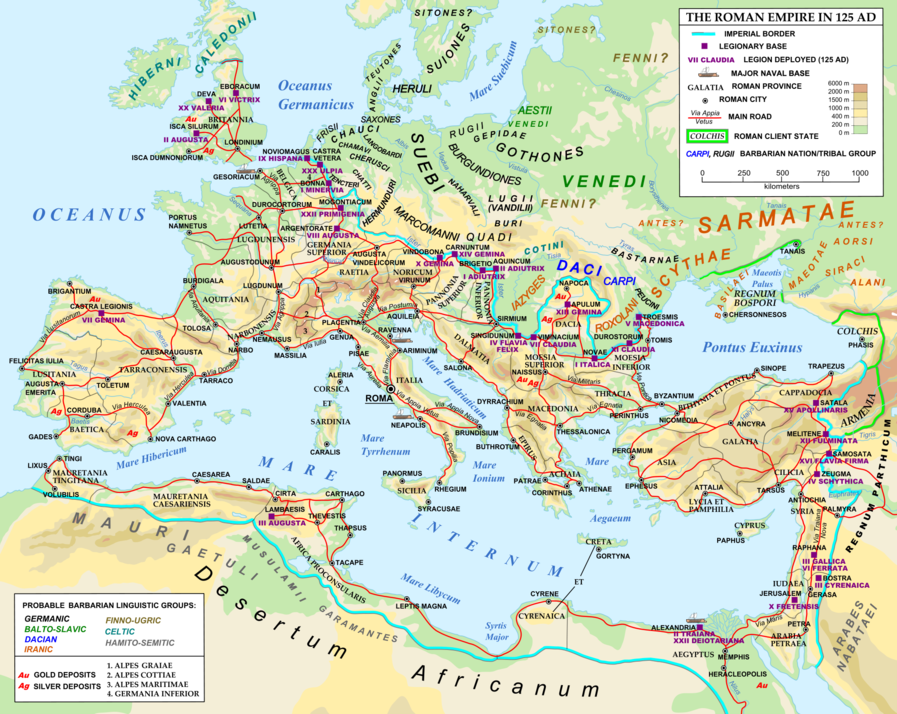 Map of Roman Britain, 150 AD