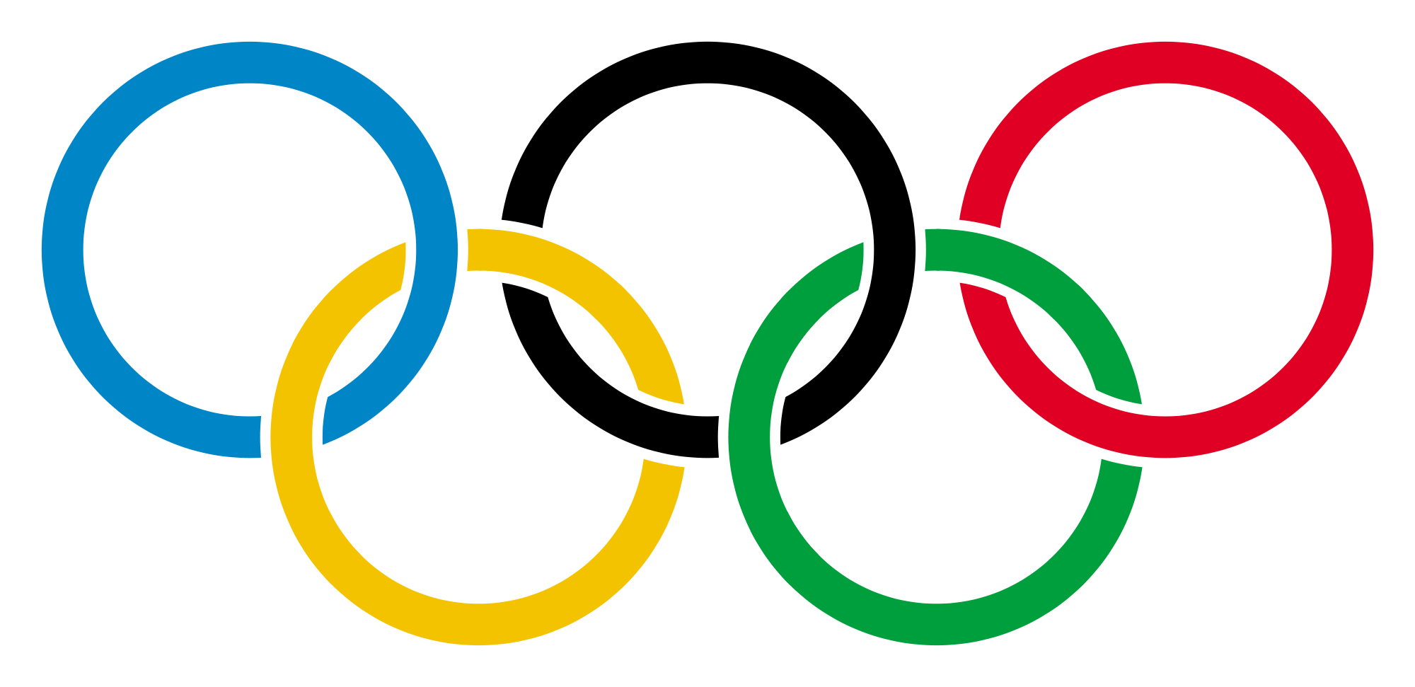 The Olympic rings as drawn by