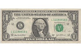 One Dollar Bill PNG - 77545