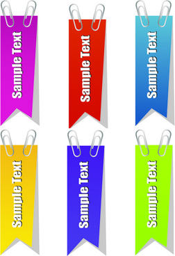 paper clip and tags vector