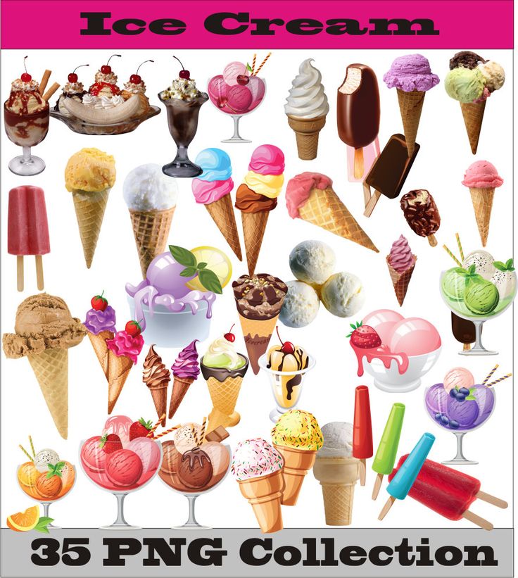 Ice Cream Collection PNG Vect