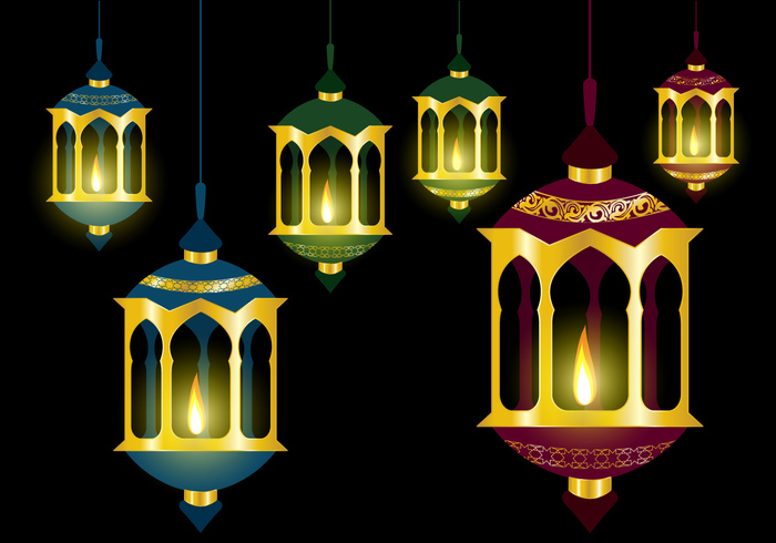 Vector Muslim Oil Lamp - Peli