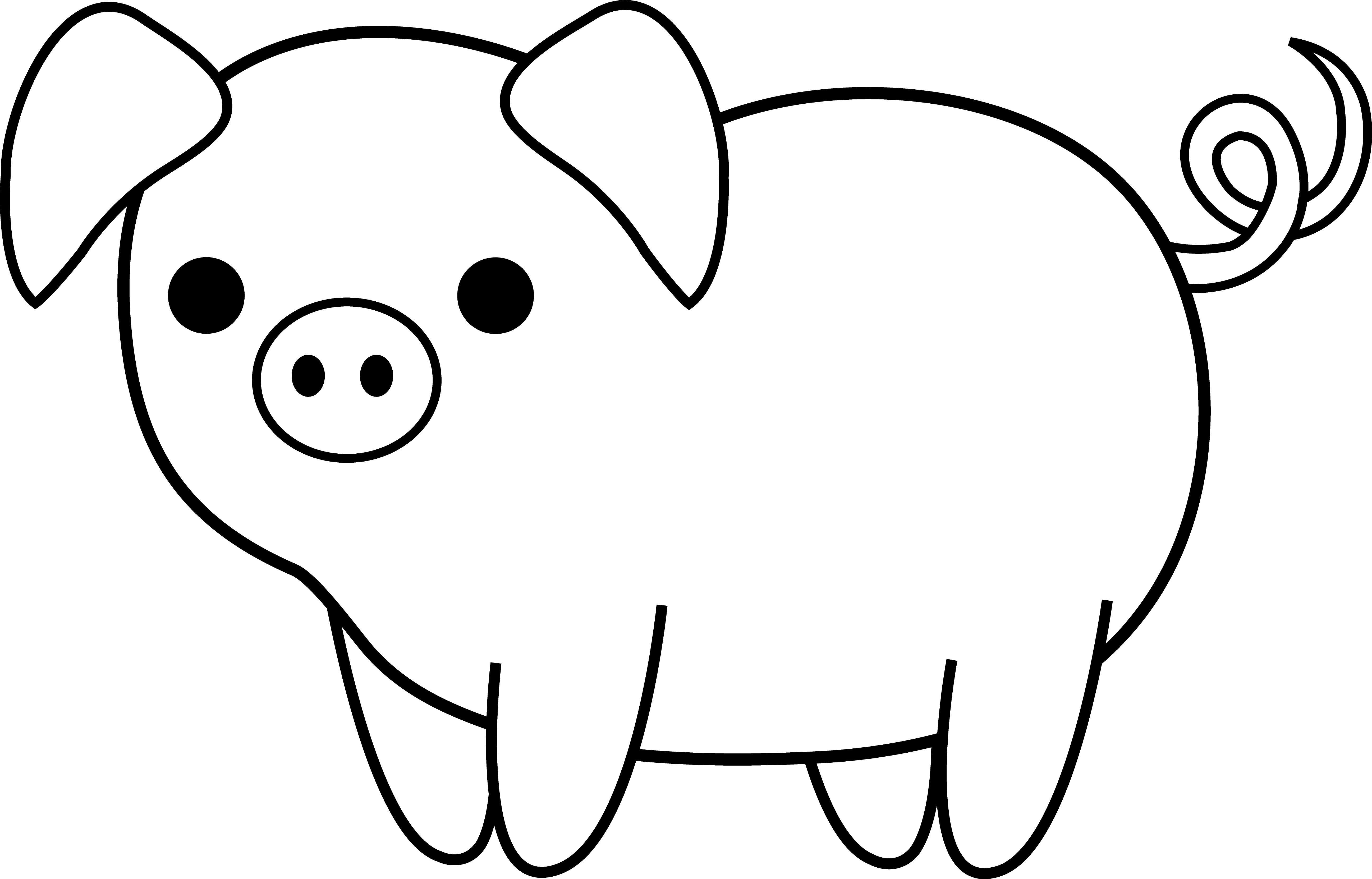Pig Head PNG Black And White - 143076