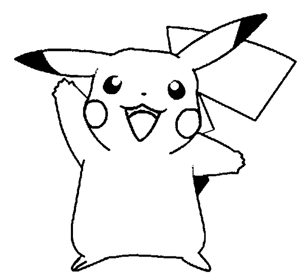 Pikachu PNG Black And White - 77046