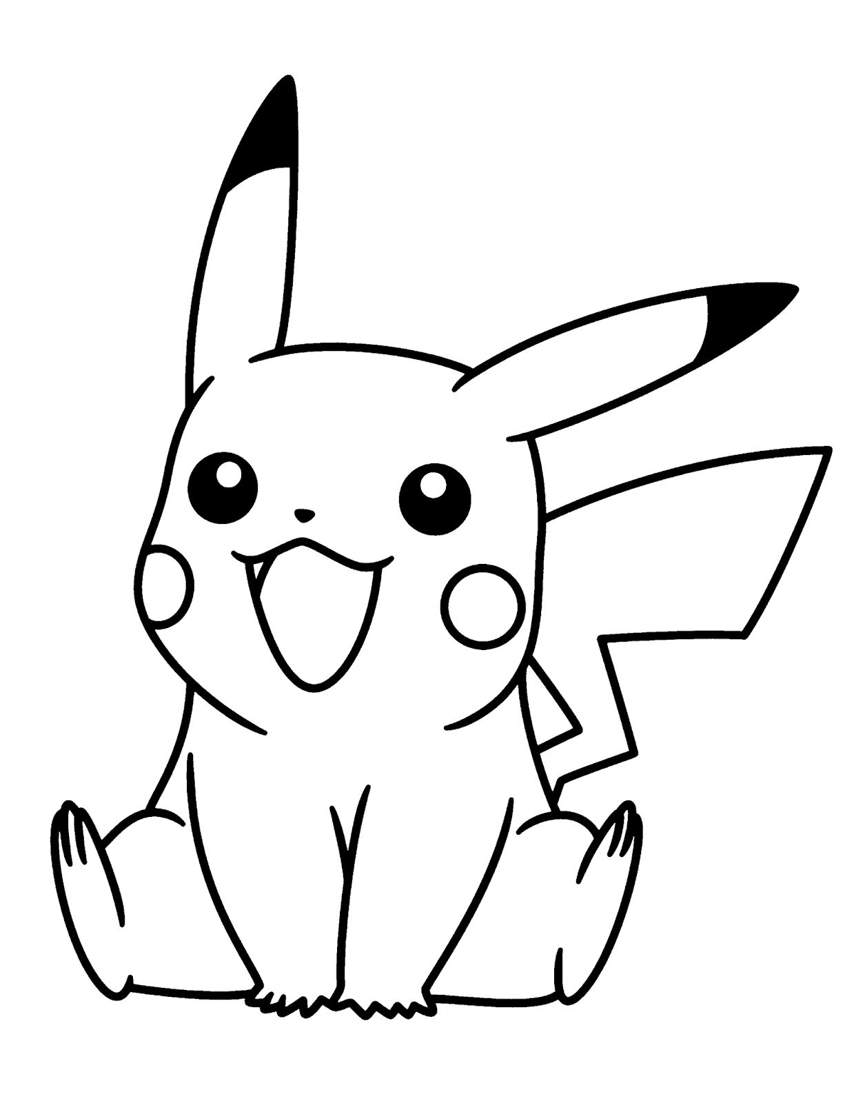 Pikachu PNG Black And White - 77034
