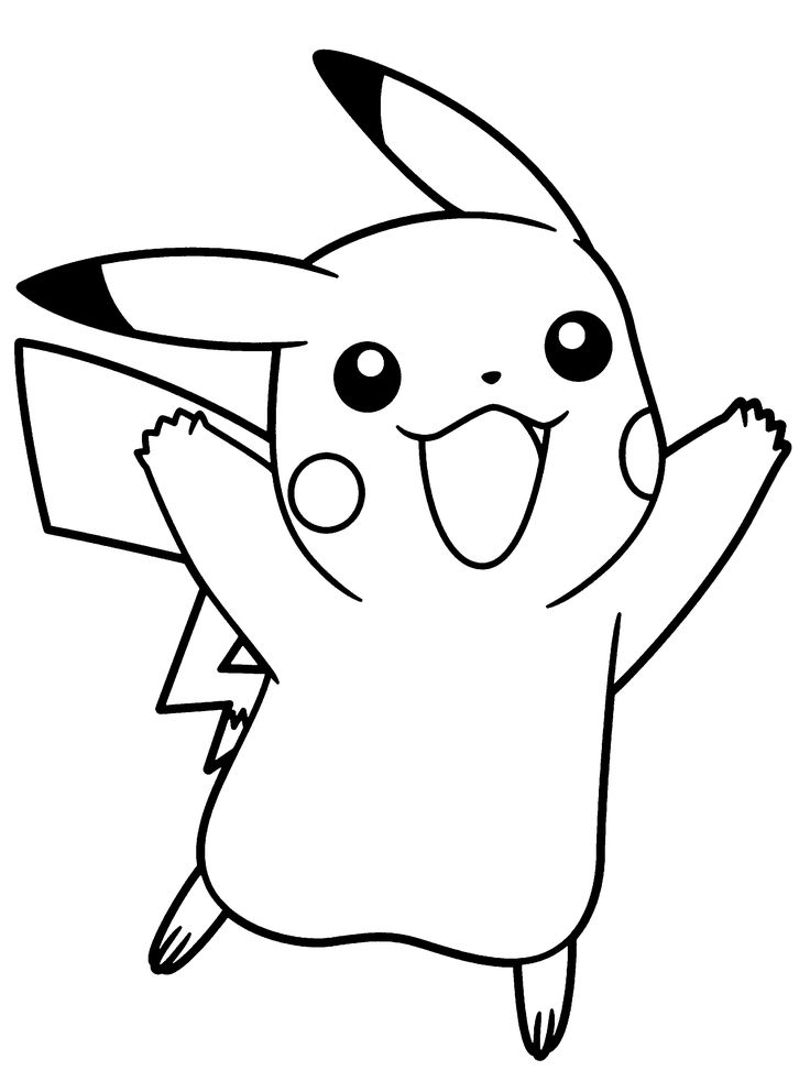Pikachu PNG Black And White - 77032