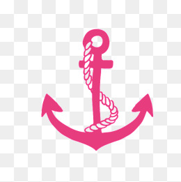 Pink Anchor With Rope PNG - 159626