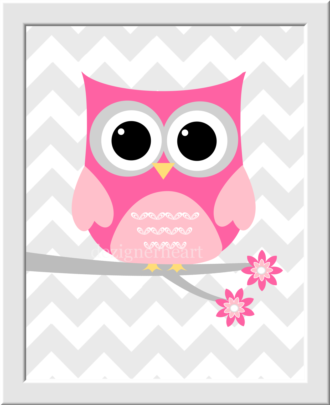 Pink Gray Owl Clip Art at Clk