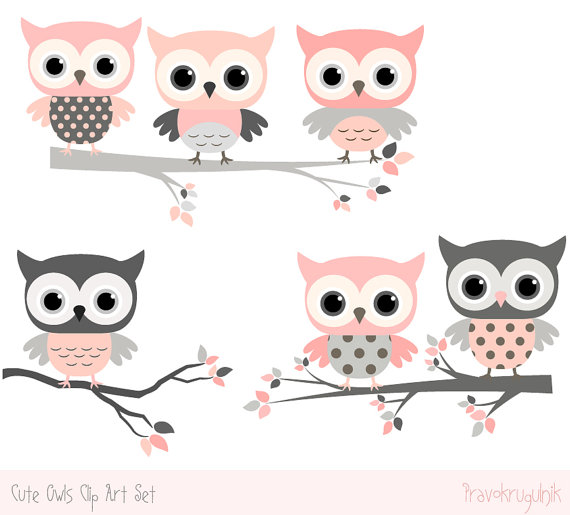 Pink And Gray Owl PNG - 167785