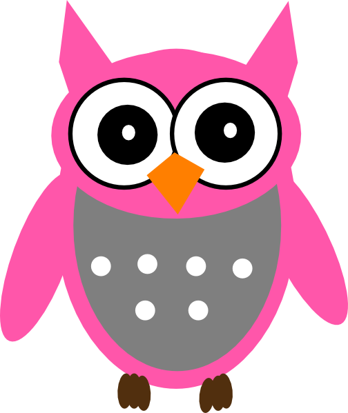 Pink And Gray Owl PNG - 167780