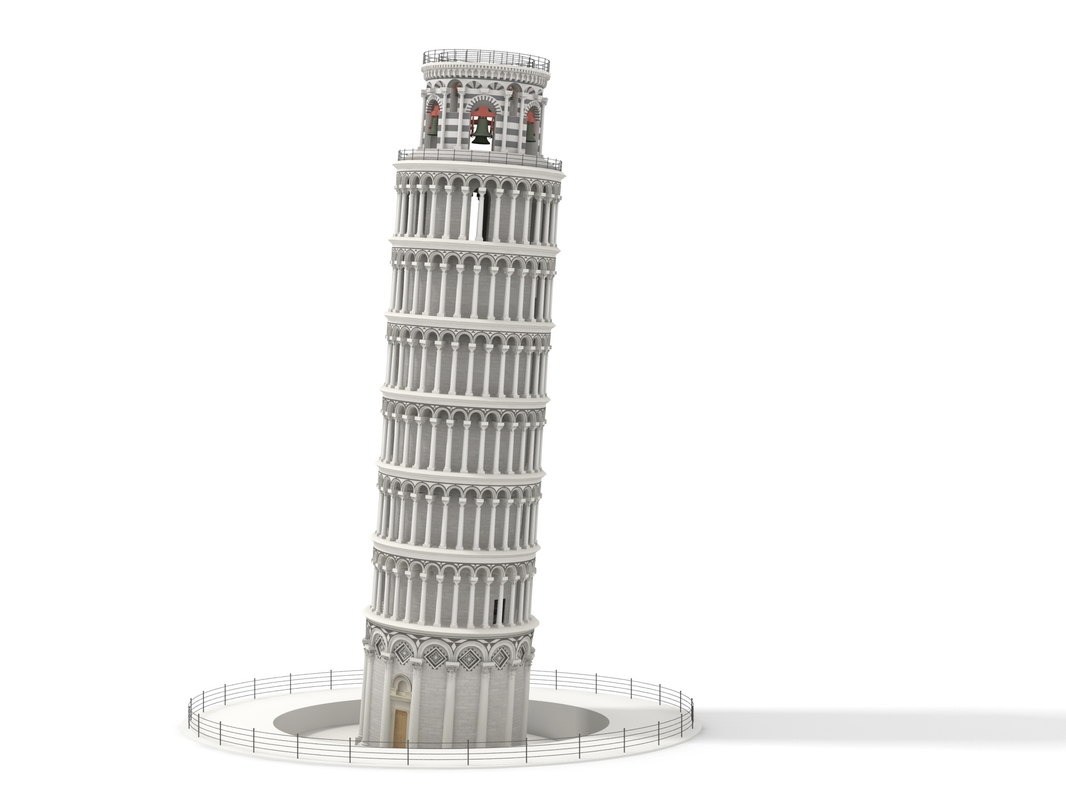 realistic tower pisa 3d max