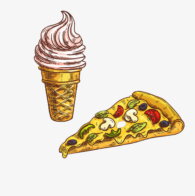 Pizza And Ice Cream PNG-PlusP