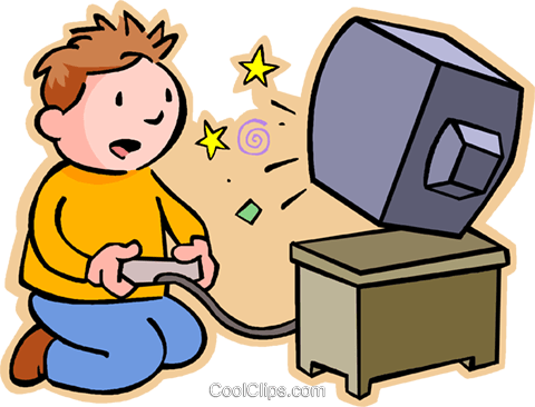 Boy playing video game Royalt