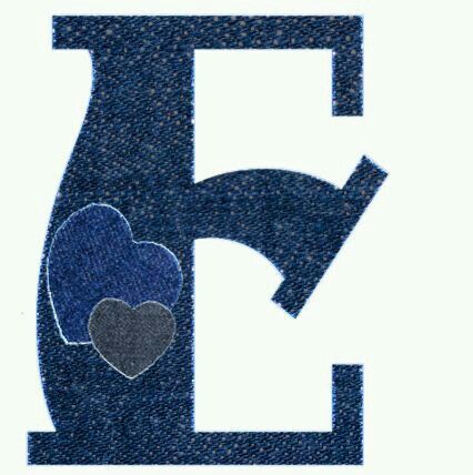 Letter E, Png, Blue Jeans, Mo