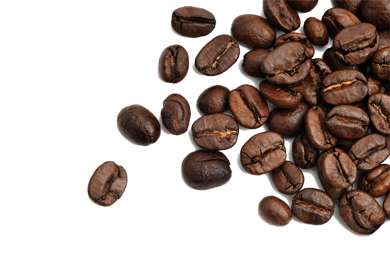 Scattered coffee beans, Coffe