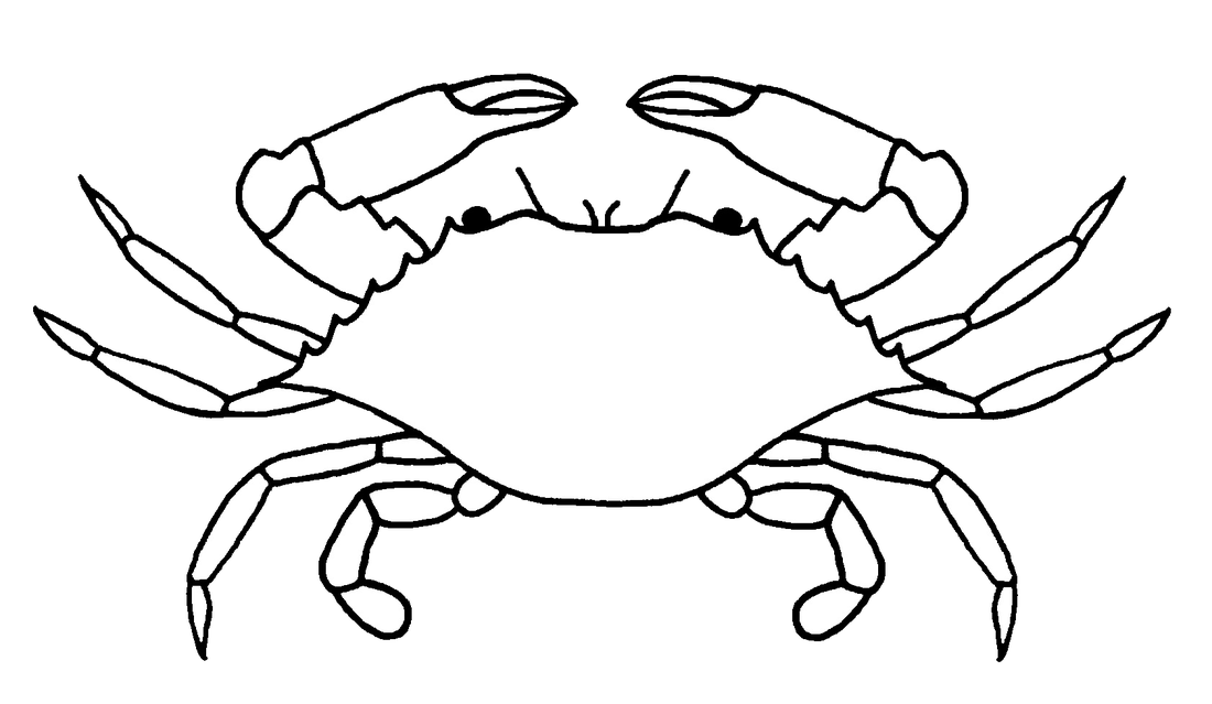 Crab black and white crab bla