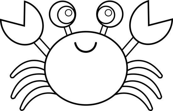 Crab black and white clipart