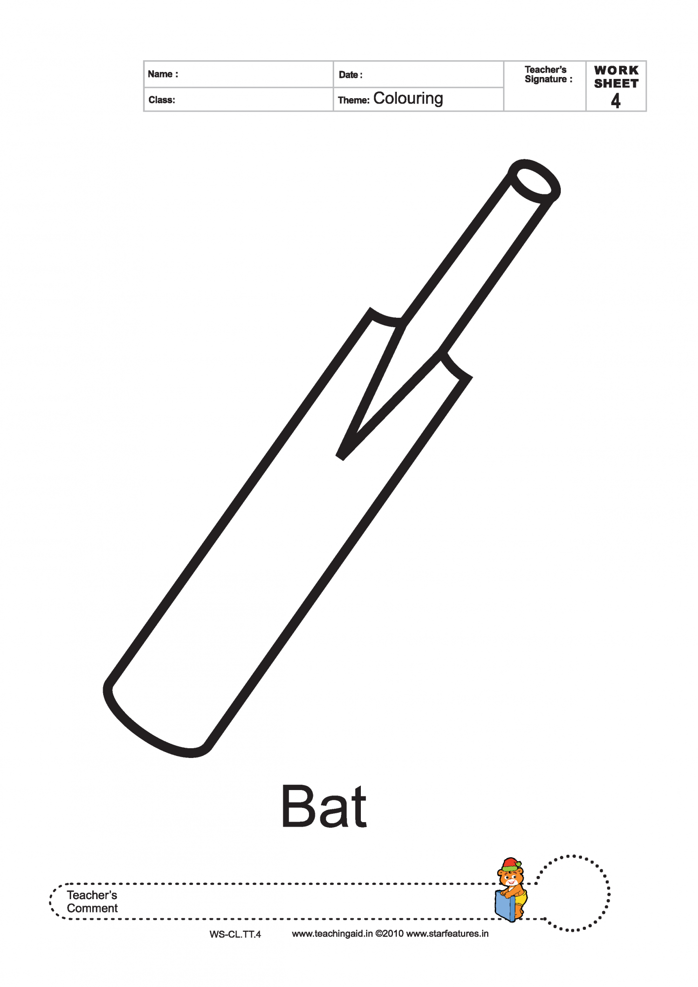 cricket bat coloring pages th