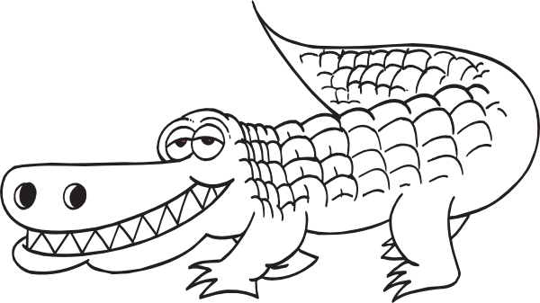 Alligator black and white whi