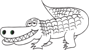 White Alligator Outline Clip 
