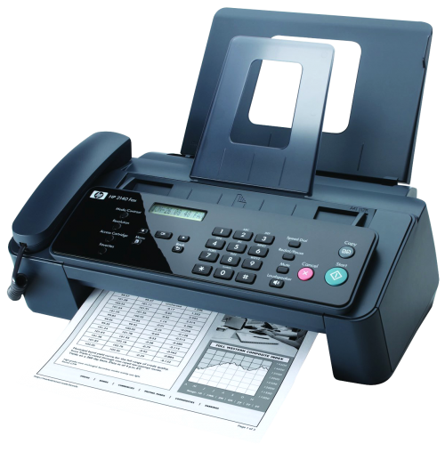 black fax machine