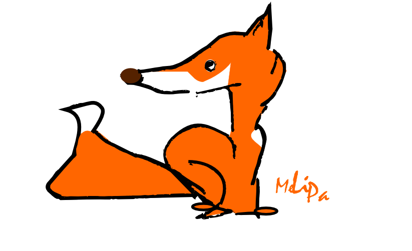 fox watercolor clipart, water