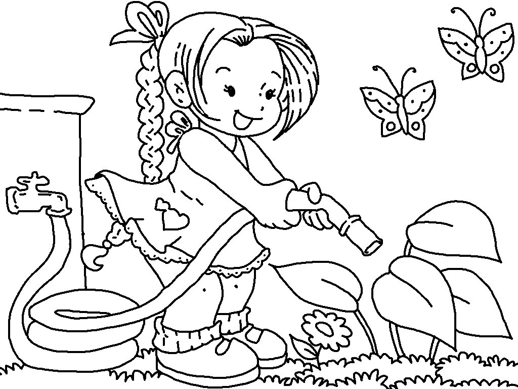 Garden clipart black and whit