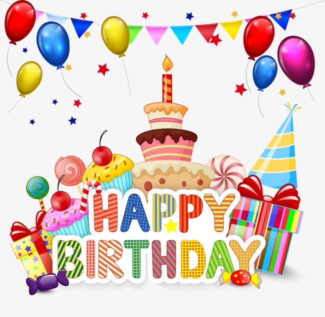 PNG HD Birthday Cake And Balloons - 131168