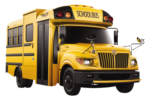 Cartoon School bus with child